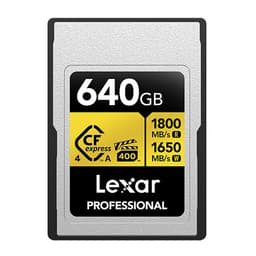 Lexar 640GB Professional GOLD CFexpress 4.0 Type A Memory Card